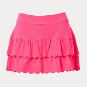 Lilly Pulitzer Hot Pink Scalloped Tiered Skort - XL